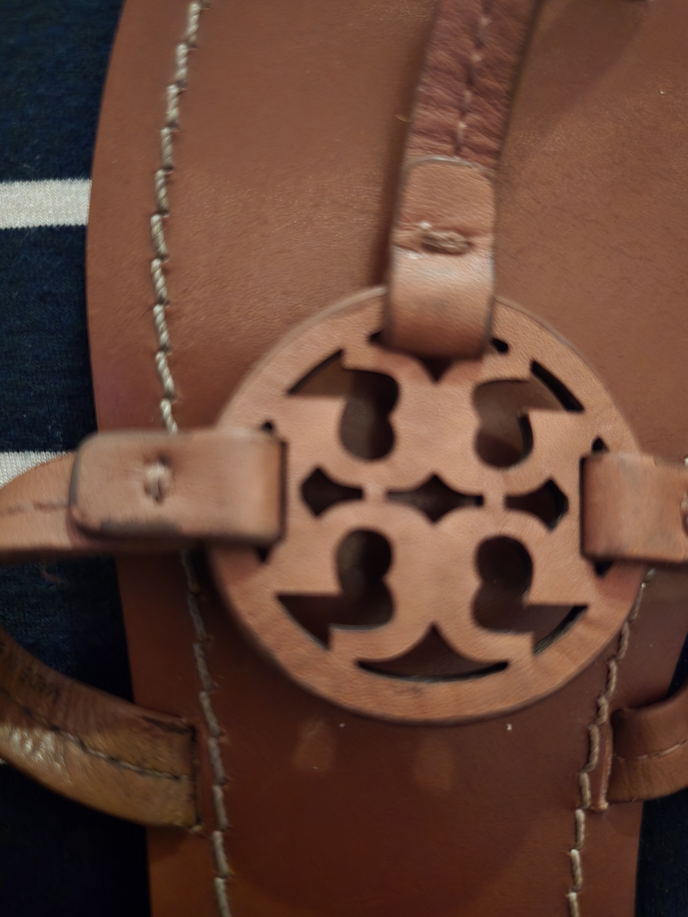 Tory Burch Miller Logo Sandals in Saddle Brown - Picture 6 of 10